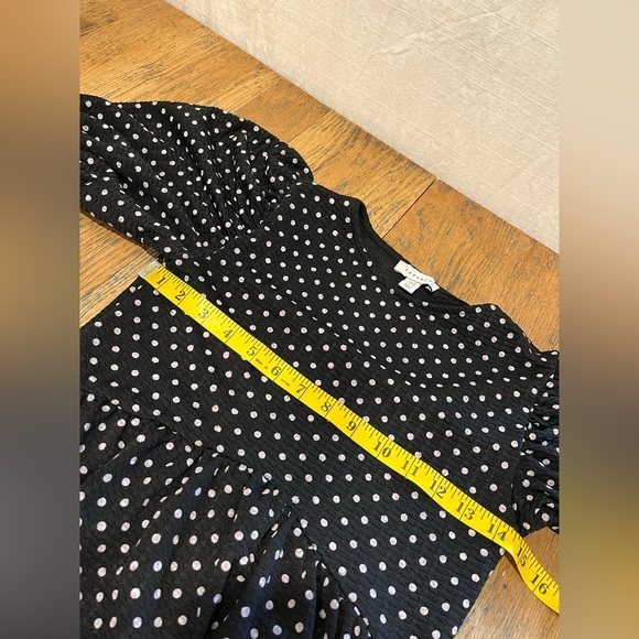 🖤 TOPSHOP Polka Dot Puff Sleeve Dress – Size US 4 - Picture 4 of 8